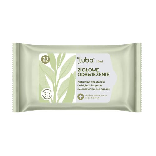 LUBA Med Herbal Refreshment intim higiéniai törlőkendő a napi ápoláshoz - 20 db