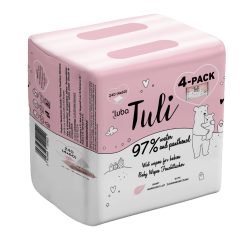   LUBA Tuli panthenolos nedves törlőkendő, 97% nedvességtartalom - 4x60 db